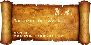 Marinkor Acicét névjegykártya